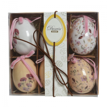 Eier assortiert 6 cm (weiss / creme)